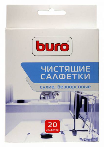 Салфетки Buro BU-Udry, 20 шт для удаления пыли коробка 20шт сухих
